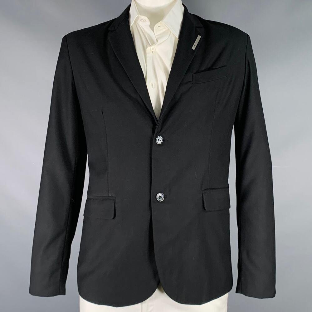 HELIOT EMIL Size XL Black Polyester Blend Open Back Sport Coat
